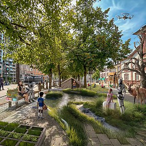 Marktplatz in Schopfheim als Zukunftsvision