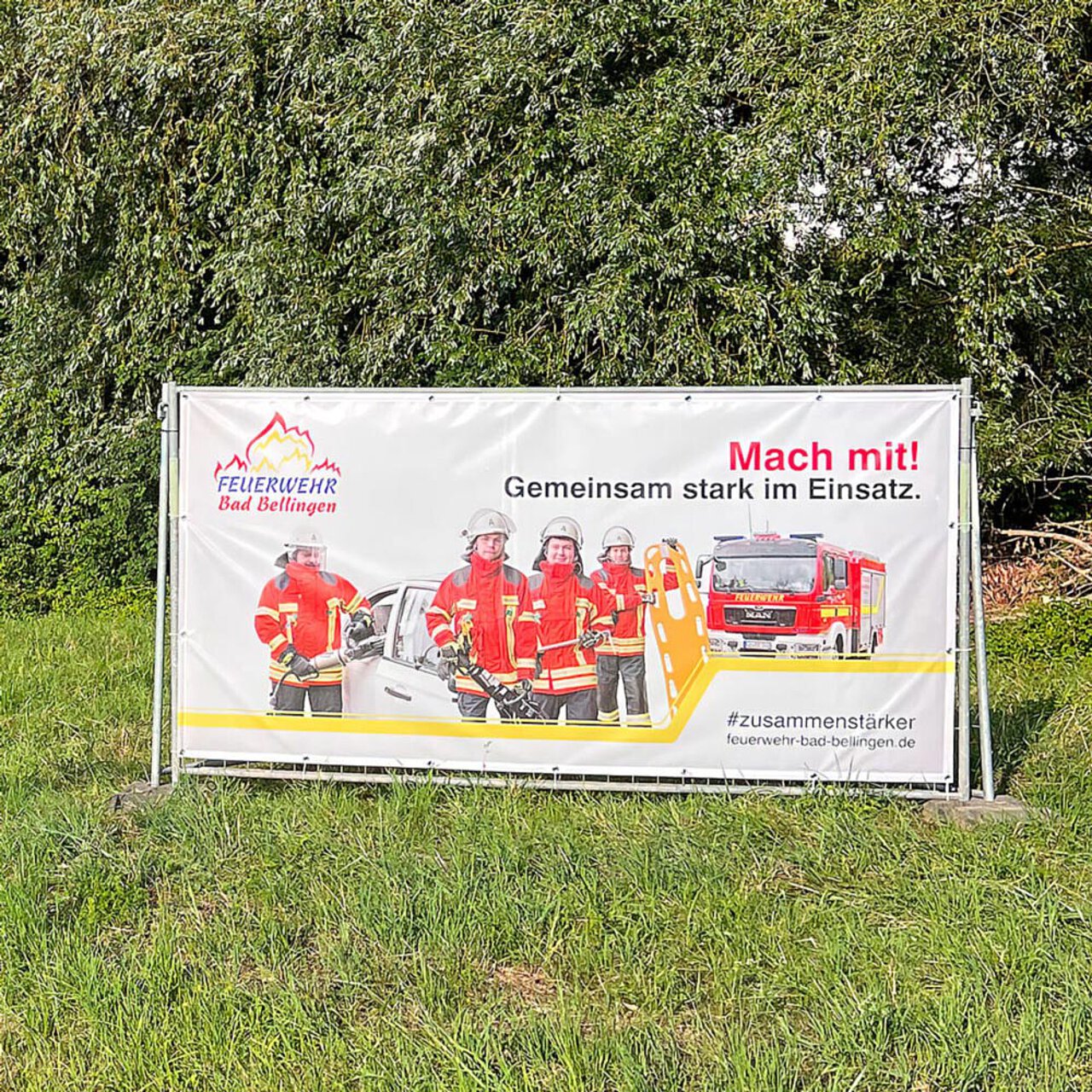 Bauzaunbanner für die Feuerwehr Bad-Bellingen